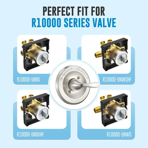 Replacement For Delta Classic 13 Series Single Function Trim Kit T13020 SS Stainless Steel Shower Handle Fit R10000 Series Valves Cartridge Included