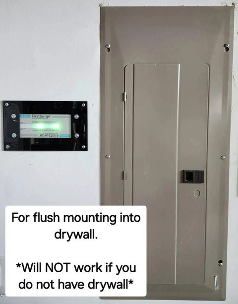 Flush Mount Plate For Whole House Surge Protector Wall Mount Accessory For FS060 FS100 FS140 Acrylic Black Drywall Installation