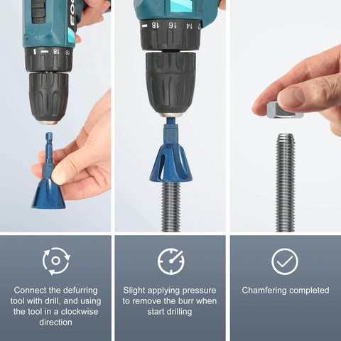 Using the Go-To All Thread Deburring Tool With Quick Release 1/4 Inch Hex Shank For External Chamfer And Burr Removal