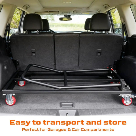 Heavy Duty Folding Chair Dolly Cart Up To 1500 Lbs with Thickened Steel Plates in car trunk for easy transport and storage