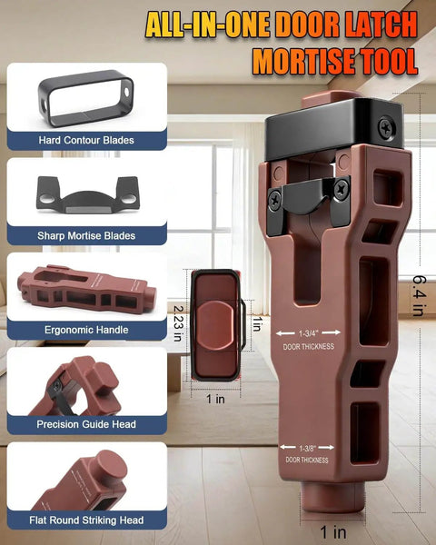 DIY Friendly Door Hinge Jig With Lock And Latch Installation Kit showing ergonomic handle and precision guide head