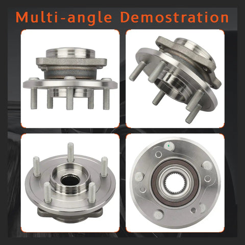 Multi-angle view of Front Wheel Hub And Bearing Assembly Pair with ABS for Dodge Journey 2009 2015 and Ram ProMaster 2014 5 lug