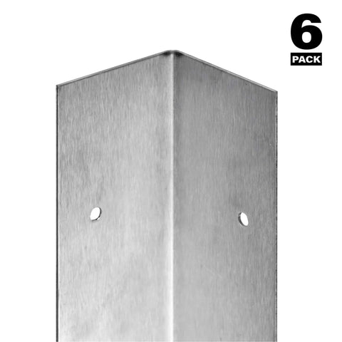 Beefy Stainless Steel Corner Shield With Fasteners 2 By 48 Inch Wall Corner Protector Heavy Duty Edge Guard To Prevent Dings Scratches And Fingerprint Buildup Easy Install 6 Pack close-up view