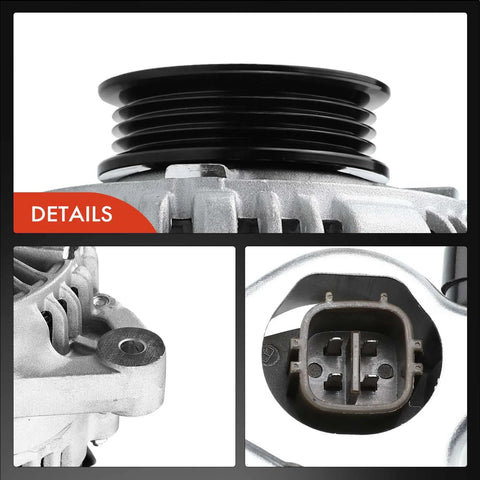 Details of Drop-In Beefed-Up 95Amp 12V Alternator For Honda CR-V 1997-2001 2.0L L4 With 4-Groove Pulley CCW Rotation Square Plug
