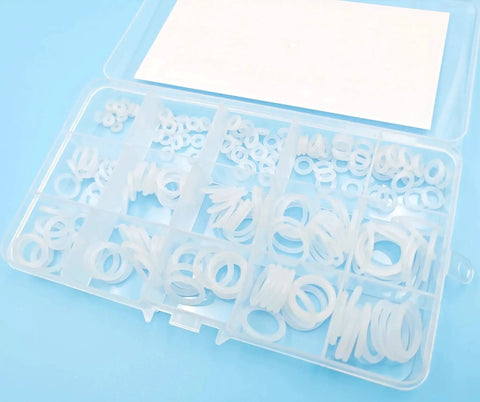 225 Piece Silicone O Ring Kit With 15 Metric Sizes And Transparent Storage Box VMQ Sealing Gasket Set