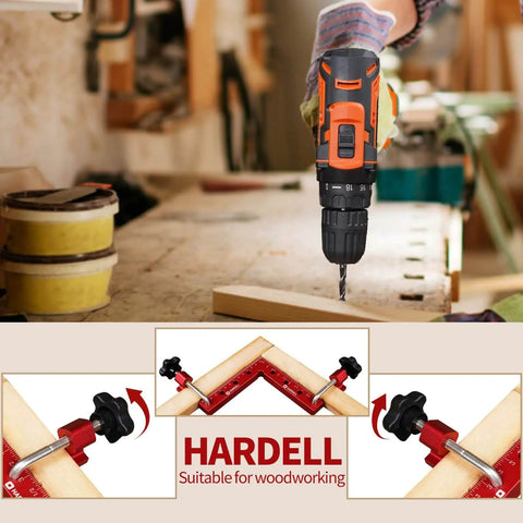 90 Degree Positioning Squares Set For Woodworking Right Angle Clamps 5.5 By 5.5 Inches Aluminum Alloy Corner Clamping Squares shown in use