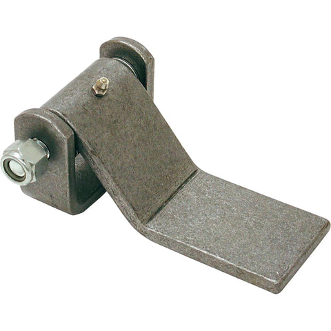 Long Leaf Formed Steel Hinge Strap With Grease Fittings 0.31 Inch Thick for Heavy Trailer Doors and Gates, durable silver finish