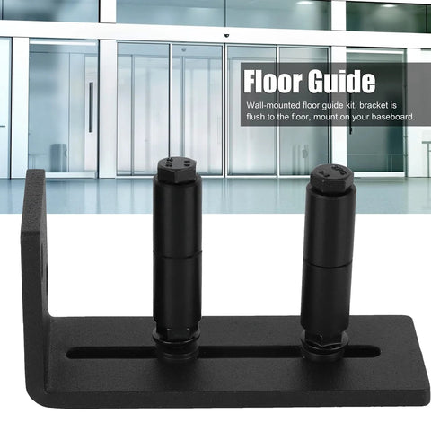 Heavy Duty Floor Mount Sliding Barn Door Guide With Adjustable Carbon Steel Bottom Roller, Wall Mounted Bracket, Flush Floor Design