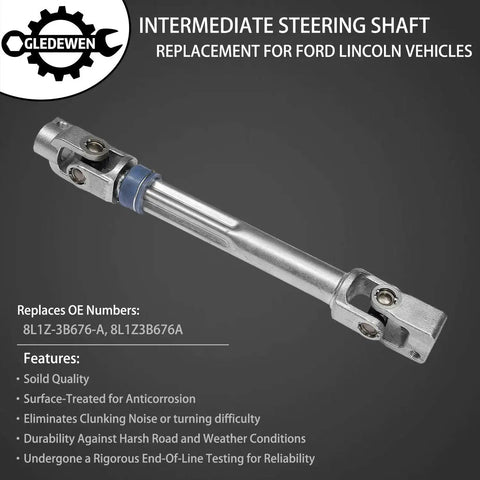 Lower Intermediate Steering Shaft With U Joint For F150 Expedition Navigator, shown from above with visible features.