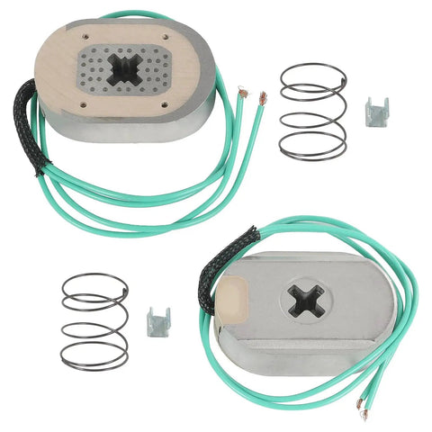 RALZAOTO 10in electric trailer brake magnet kit; two magnets with green wiring, coil springs and retainers