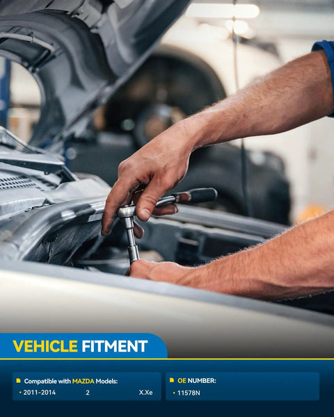 Mechanic installing New 90 Amp Alternator For 2011 2012 2013 2014 Mazda 2 Mitsubishi Unit Replacement 12V CW Rotation