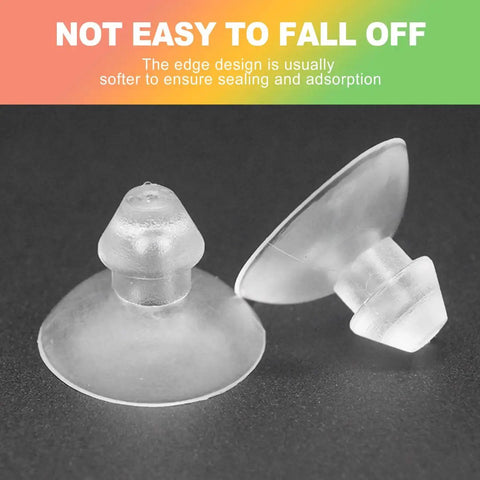 Eighteen Millimeter Glass Table Suction Cups Set Of Twenty With Clear Anti Slip Pads for Furniture on black background