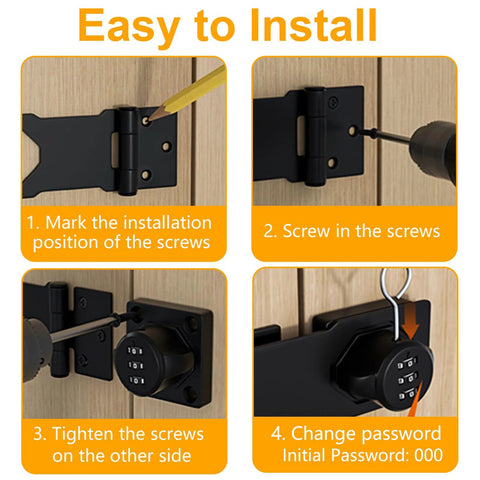 Installation steps for Keyless Cabinet Lock With 3-Digit Password, No Keys Needed, Bifold Door Lock For Cabinets And Drawers
