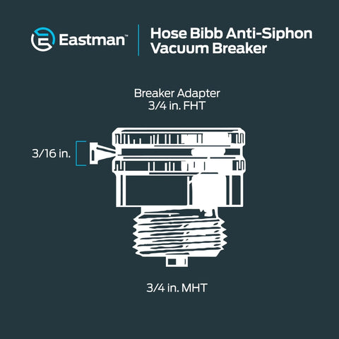Diagram of Three Quarter Inch FHT To Three Quarter Inch MHT Hose Bibb Anti Siphon Vacuum Breaker Brass Plumbing Fitting Backflow Preventer