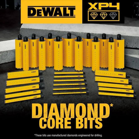Diamond Core Drill Bit For Concrete Applications Half Inch Diameter By Fourteen Inch Length With Turbo And Crown Segments Pro Grade