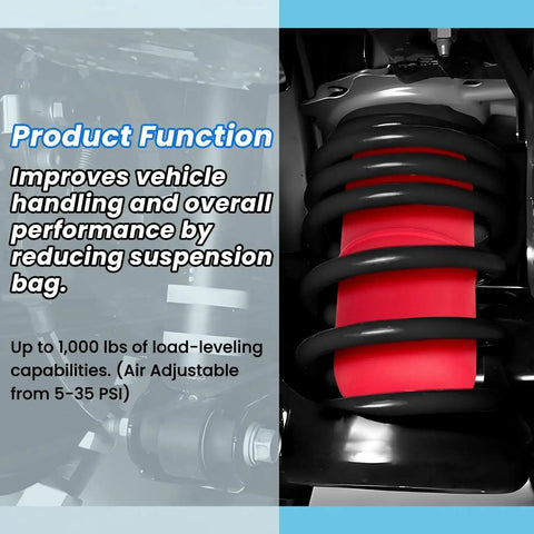 FLOVENTIS 2-piece rear air suspension kit: red air bag with black coil spring