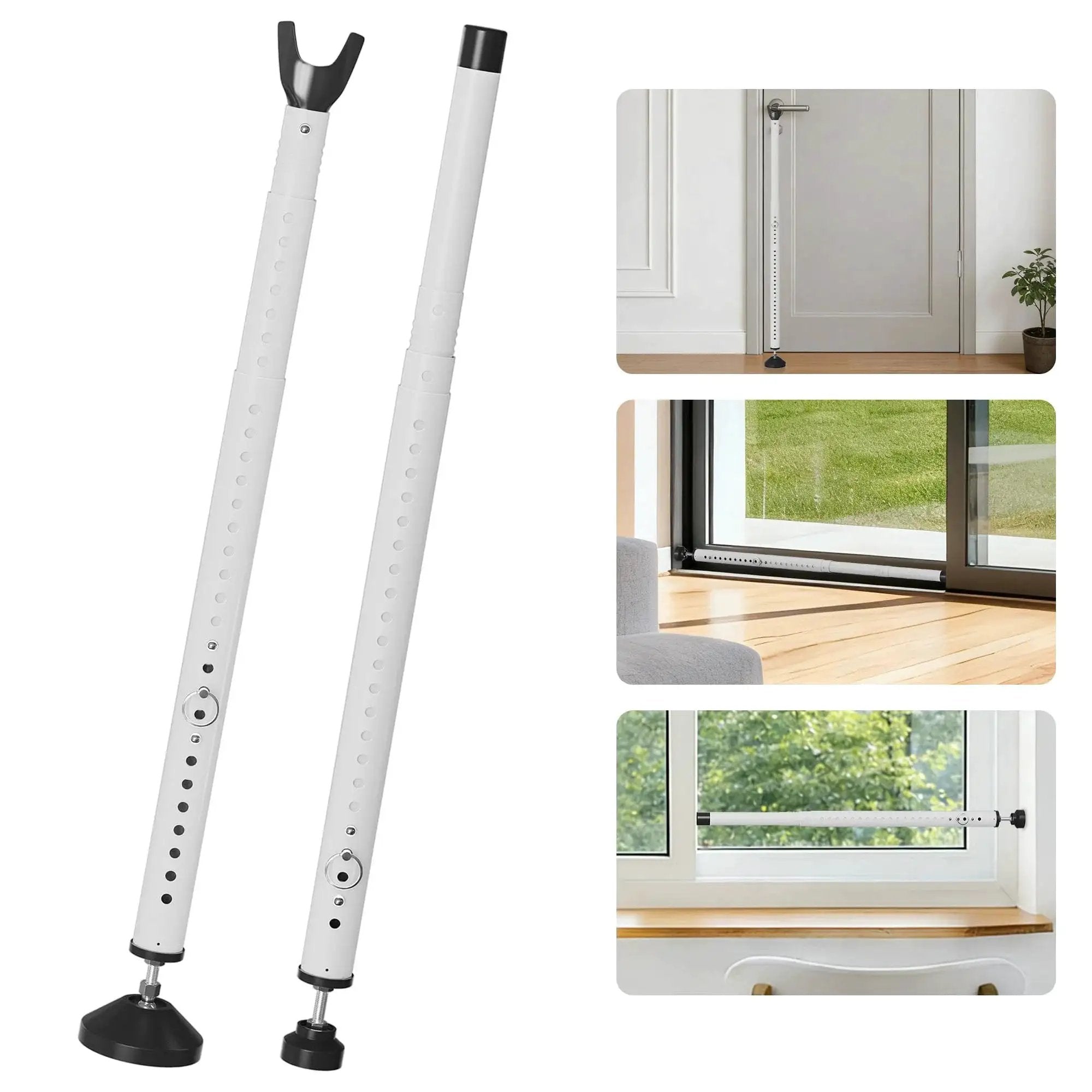 2 In 1 Sliding Door Security Bar, Adjustable From 16.5...