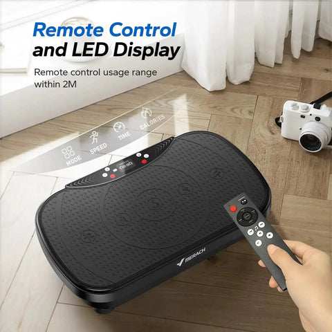 Vibe Plate Exercise Machine For Lymphatic Drainage And Weight Loss, Bluetooth Enabled Vibrating Plate With LED Display and remote control