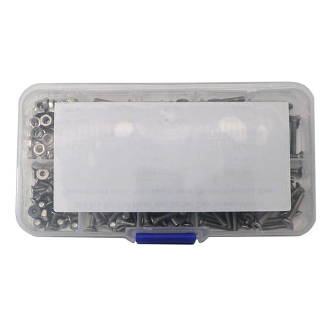 260 Piece M3 Hex Socket Flat Head Countersunk Bolts And Nuts Kit Made From 304 Stainless Steel in clear plastic case