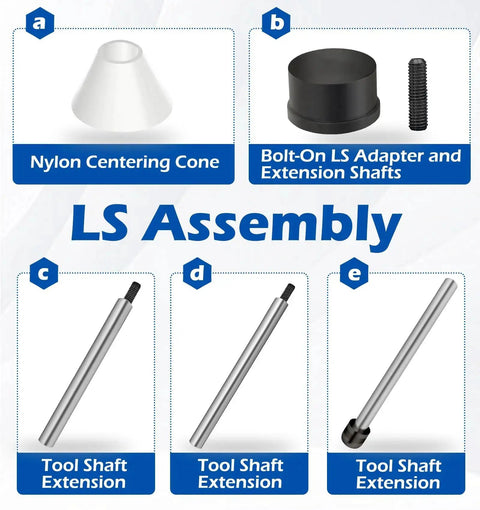 Cam Bearing Installation Tool With Storage Box For LS Engine Compatibility LS1 LS2 LS3 LS6 LQ9 with centering cone and extensions.