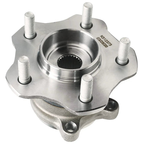 AWD Rear Wheel Bearing Hubs Kit For Nissan Rogue 2008-2018 With 2 Rear Hubs And Bearings Plus 2 Sway Bar End Links, 4-Piece Replacement, 5-Bolt, Non ABS, 10 Year Warranty - close-up of rear hub