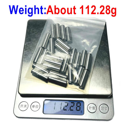 Beefy 25 Pack 6mm x 20mm Dowel Pins Stainless Steel 304 For Woodworking And Furniture Shelves And Beds on scale 112.28g