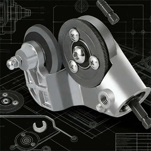 Sheet Metal Cutting Nibbler Attachment For Drills, Pro Grade Drill Nibbler Tool, metal cutter on technical background, focus on adapter