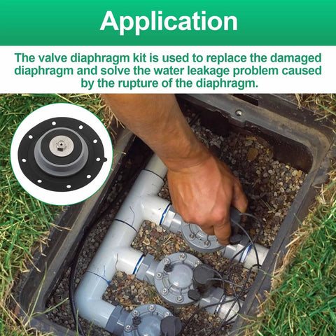 Aulpq valve diaphragm kit for irrigation valves; black diaphragm; fits Irritrol 205 series and Richdel/Rainjet.