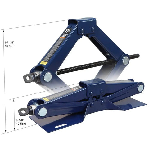 Steel Scissor Lift Jack Car Kit 1.5 Ton Capacity Portable Collapsible Floor Jack For Trunk Storage Heavy Duty Tire Change Tool Blue