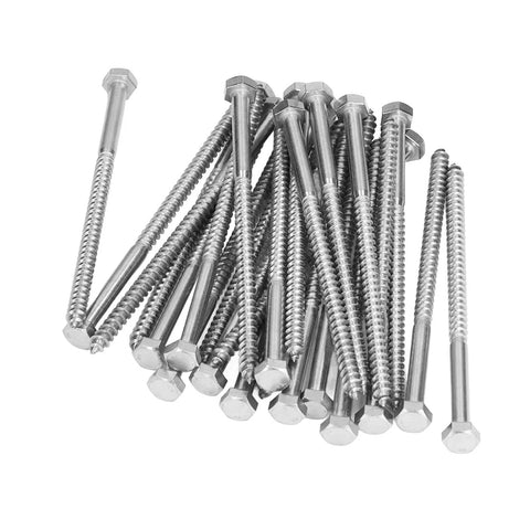 Pro Grade Self Tapping Wood Hex Lag Screws M8 X 150Mm, A2-70 Stainless Steel, Half Thread Design for carpentry and woodworking