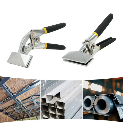 Pro Grade Sheet Metal Bending Tool Set Two Pack Heavy Duty Hand Seamers With Straight And Curved Jaws