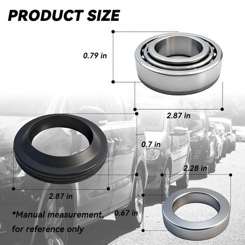 Rear Axle Bearing Inner Spacer Oil Seal Kit For Nissan Titan 2004-2007, Frontier 2005-2017, Xterra 2006-2015 product size dimensions
