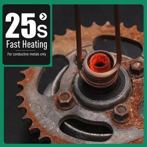 Close-up of Induction Heater Bolt Removal Kit 1500W 110V Magnetic Heat Tool With 12 Coils for rusty bearing removal