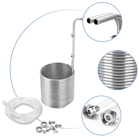 BACOENG 1/2-in x 50 ft 304 stainless wort chiller immersion coil with tubing and fittings