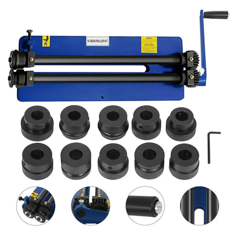 Heavy Duty 18 Inch Sheet Metal Bead Roller With Six Die Sets for Producing Strengthening Ribs Throat Depth 45.72 Cm Durable Roller Kit