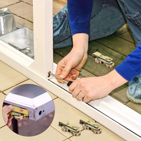 Installation of Replacement 4 Pack 1-1/4 Inch Sliding Door Rollers With Steel Ball Bearings For Patio Glass Doors And Screen Doors.