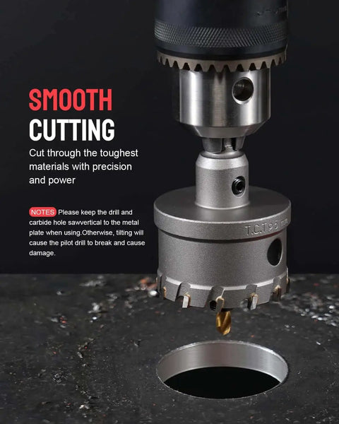 Pro Grade Heavy Duty TCT Hole Saw Kit For Hard Metal With Tungsten Carbide Tipped Cutters drilling smooth hole in metal