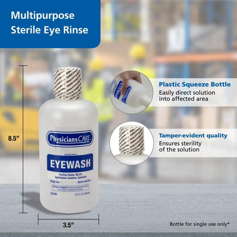 Eye Wash Solution 32 Oz Sterile Isotonic Buffered Eye Rinse For Flushing And Irrigating Eyes Single Use Bottle