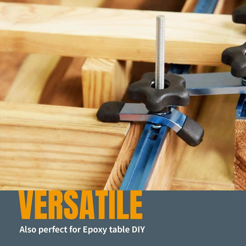 Two Pack Mini T Track Hold Down Clamps For Universal T Slot Systems, 3-5/8 Inch Long By 3/4 Inch Wide, in use on wood projects