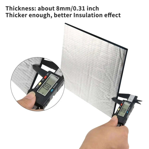 Measuring thickness of 2 Pack Heated Bed Insulation Mats for 3D Printers 220x220x8mm 8.66x8.66x0.3in Self Adhesive Foam Foil