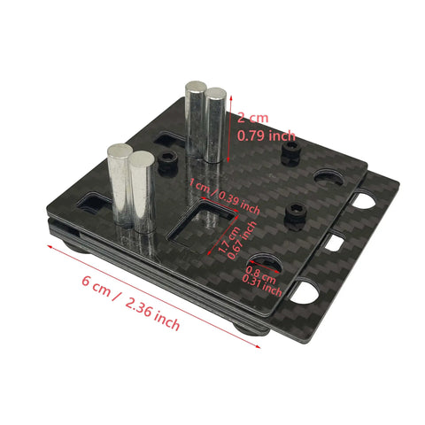 DIY Carbon Fiber Welding Jigs For Soldering Small Station with secure clip design, spring compression, and rubber pad bottom, black.