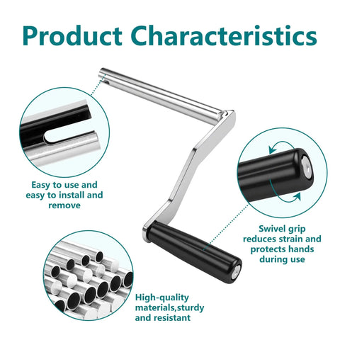 Heavy Duty Iron Crank Handle Replacement For Pop Up Campers Compatible With Fleetwood And Coachmen Tent Campers with rotating grip