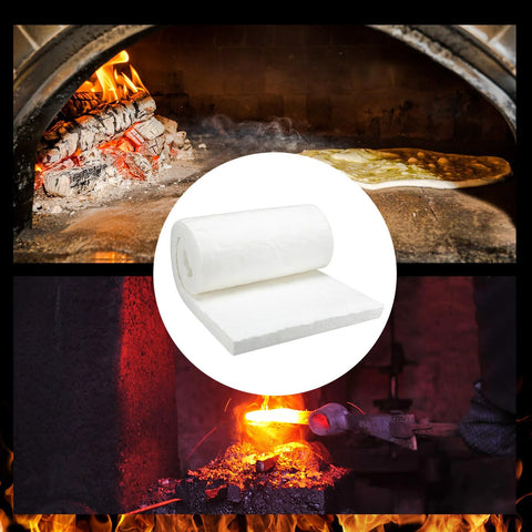 Ceramic fiber insulation blanket, 2 in thick x 16 in x 48 in, white, Fanfanwin for high-temp furnaces and forges