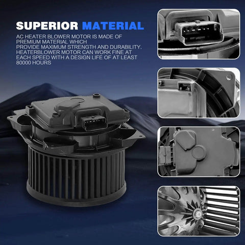Brushless HVAC Blower Motor Assembly Replacement For Freightliner And Volvo Trucks Front Side Fit For Coronado FL50 FL60 FL70 VHD VNL VNM VAH VT OE Reference 4379RD5130670P with superior material design features