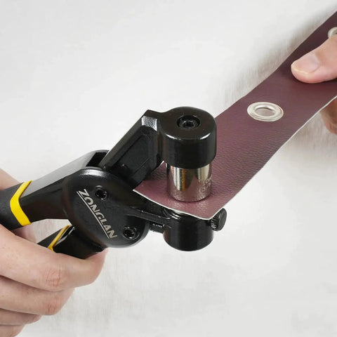 Three Eighths Inch Handheld Eyelet Kit With Pliers, Grommet Press, And 300 Silver Anti Rust Grommets for fabric