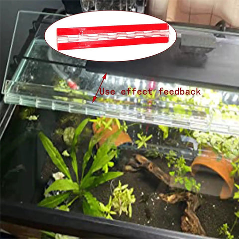 Transparent Acrylic Piano Hinge 300mm Self Adhesive For DIY Boxes And Aquarium installed on aquarium lid