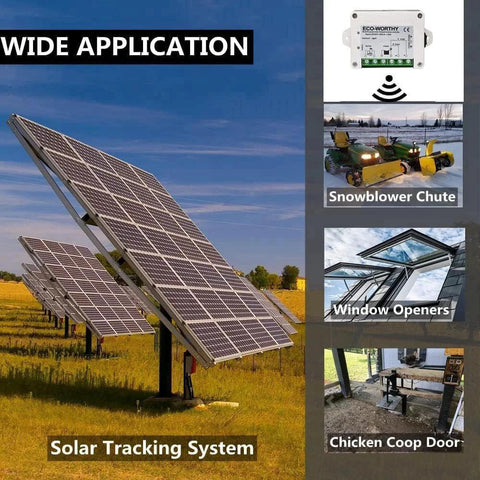 Forward Reverse DC Motor Controller Kit For 8V To 35V Powering Linear Actuators And Solar Trackers Wireless Remote shown in use