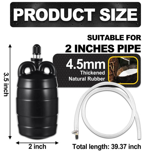 2 Inch To 20 Inch Inflatable Pipe Plug For Sewer Testing With Accessories Rubber Plumbing Balloon 2 inches diameter