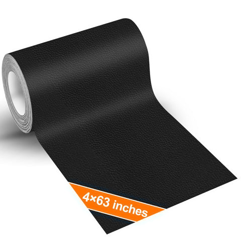 Heavy Duty Leather Repair Patch Kit Gecyfit 10 By 160 Cm Black Adhesive Upholstery Tape For Motorcycle Seats Cars Couches Sofas Furniture Vinyl Pleather Repair DIY Friendly, roll showing 4x63 inches.