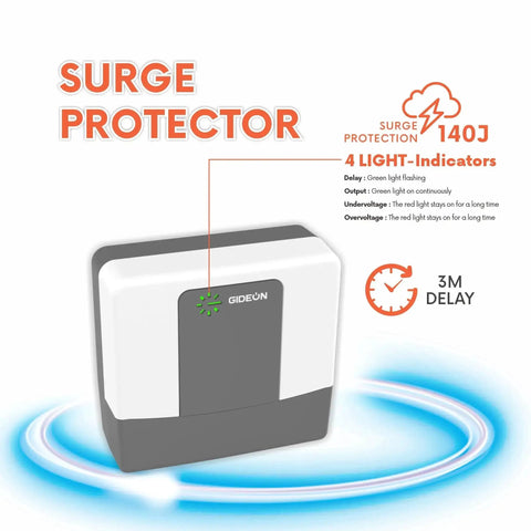 Two Outlet Wall Tap Surge Protector With Ground Protection Indicator Lights For Fridge And Washer 15A 120V 1800W view